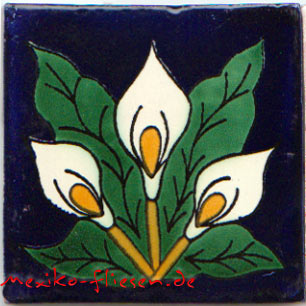 9-12-54 - Handbemalte Fliese 10x10 -  Aro