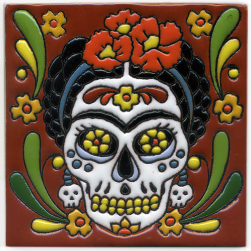 9-24-010 - Relief-Fliese 10x10 - Skull Frida