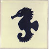 Handbemalte Fliese 10x10 -  Caballito de Mar