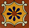 Handbemalte Fliese 10x10 - Arabesque mango TC