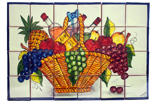 6-46-007 - Mural 4x6 - Canasta de vinos