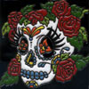 Relief-Fliese 10x10 - Skull mit Rosen