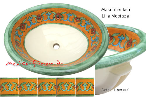 Waschbecken oval, 51x42 Lilia Mostaza