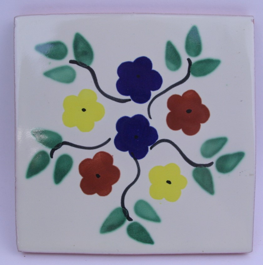 5-2-38-16 - Handbemalte Fliese 15x15 - Bouquet