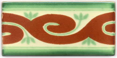 5-2-55-107 - Cenefa, halbe Fliese, Ola Roja Verde