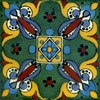 Handbemalte Fliese 10x10 - Arely verde