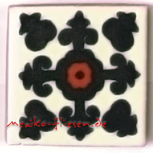 9-13-92 - Handbemalte Fliese 5x5 - Valencia negro tc.