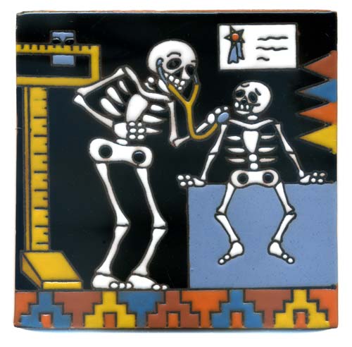 5-2-3705 - Relief-Fliese 10x10 - Arzt und Patient