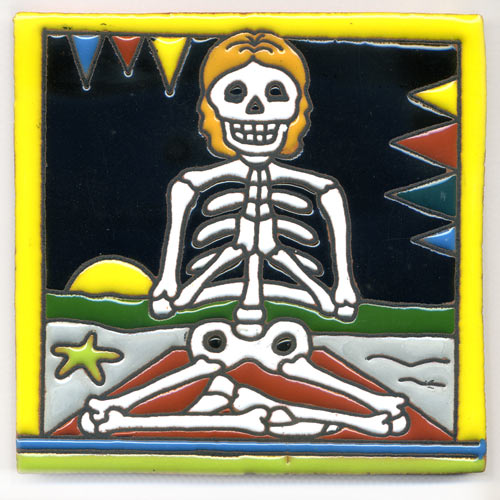 9-25-010 - Relief-Fliese 15x15 - Yoga-Skelett
