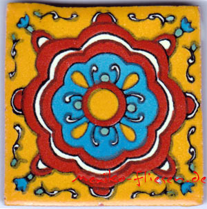 9-13-13 - Handbemalte Fliese 5x5 - Cupula mango