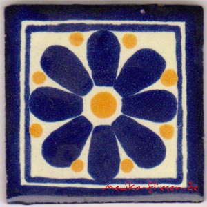 9-13-62 - Handbemalte Fliese 5x5 - Flor de Mayo