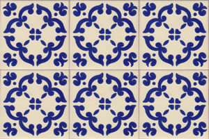 Handbemalte Fliese 10x10 - Barocco