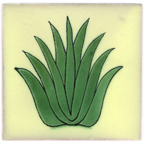9-12-29 - Handbemalte Fliese 10x10 - Agave