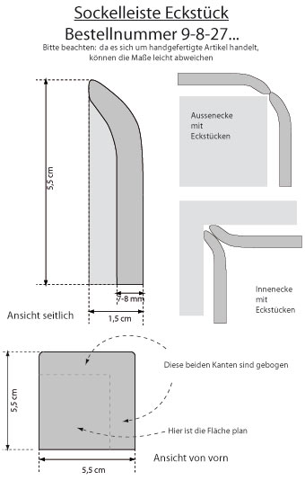 Sockelleiste, Eckstück - rot