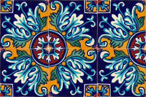 Handbemalte Fliese 10x10  - Gotico