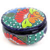 Dose mit Deckel, handbemalt, Talavera, 12x7 cm, verde aqua