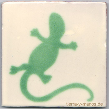 5-2-33-118 - Handbemalte Fliese 10x10 - Gecko Verde