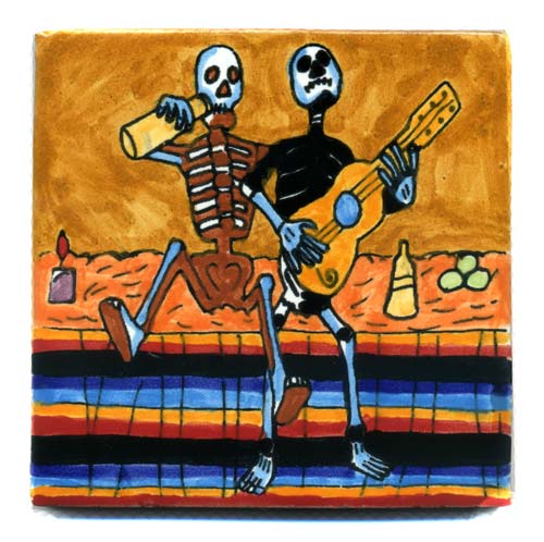 5-2-36-008 -  Handbemalte Fliese 10x10 - Borrachos