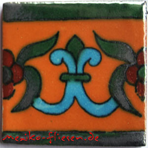 9-13-98 - Handbemalte Fliese 5x5 - Lilia mango