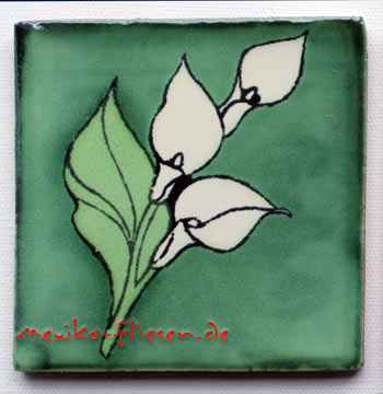 9-12-145 - Handbemalte Fliese 10x10 - Aro verde