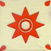 Relief-Serie 10x10 - Estrella naranja, fondo blanco