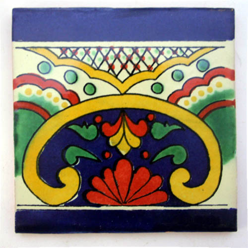9-22-100 - Handbemalte Fliese 15x15 - Arco