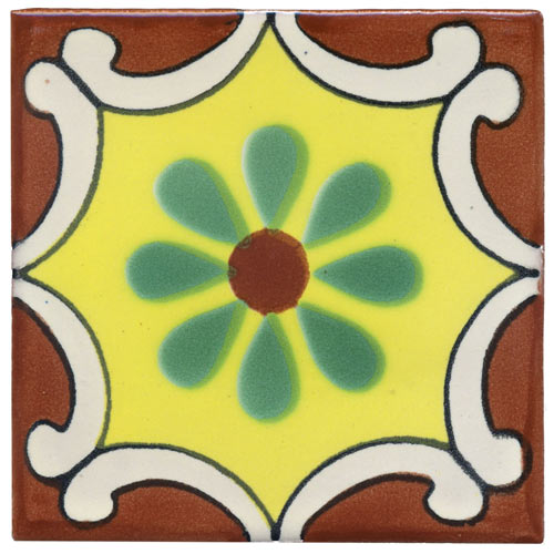 5-2-33-28 - Handbemalte Fliese 10x10 - Arabesque