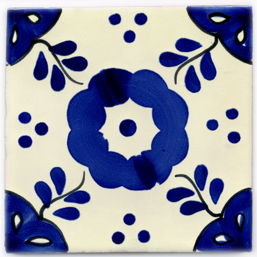 5-2-33-176 - Handbemalte Fliese 10x10 - Hacienda Azul