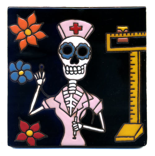 5-2-3719 - Relief-Fliese 10x10 - Krankenschwester
