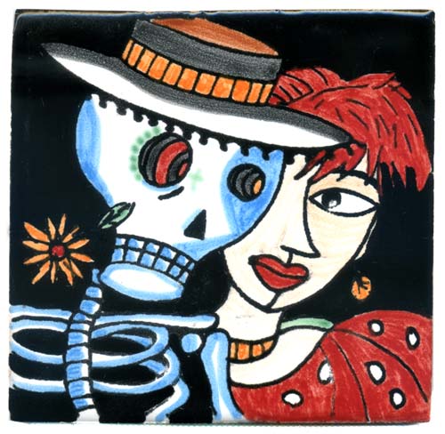 5-2-36-002 -  Handbemalte Fliese 10x10 - Enamorados