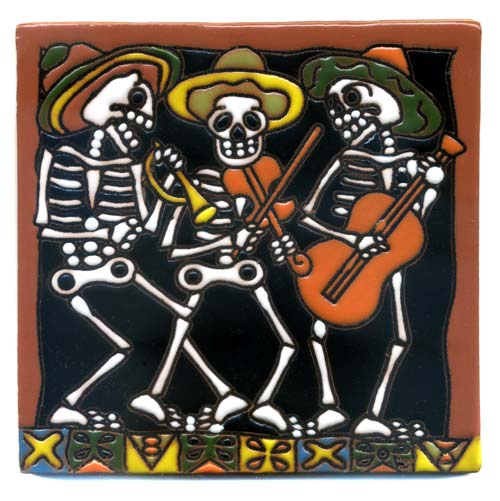 5-2-3711 - Relief-Fliese 10x10 - Musiker
