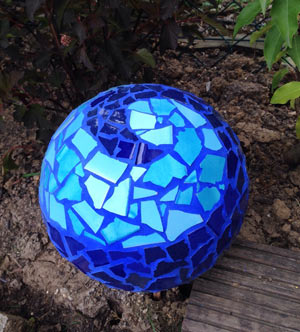 Mosaikfliesen, Bruchfliesen, 900g - blau gewaschen