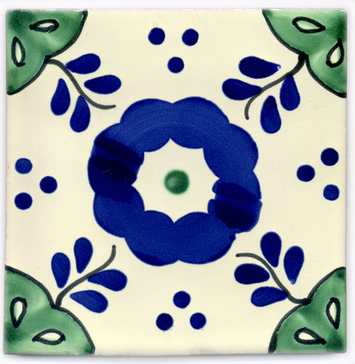5-2-38-146 - Handbemalte Fliese 15x15 - Hacienda verde