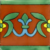 Handbemalte Fliese 10x10 - Bordüre Lilia Marron