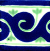 Handbemalte Fliese 5x5, Ola Azul, Bordüre