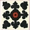 Handbemalte Fliese 5x5 - Valencia negro tc.