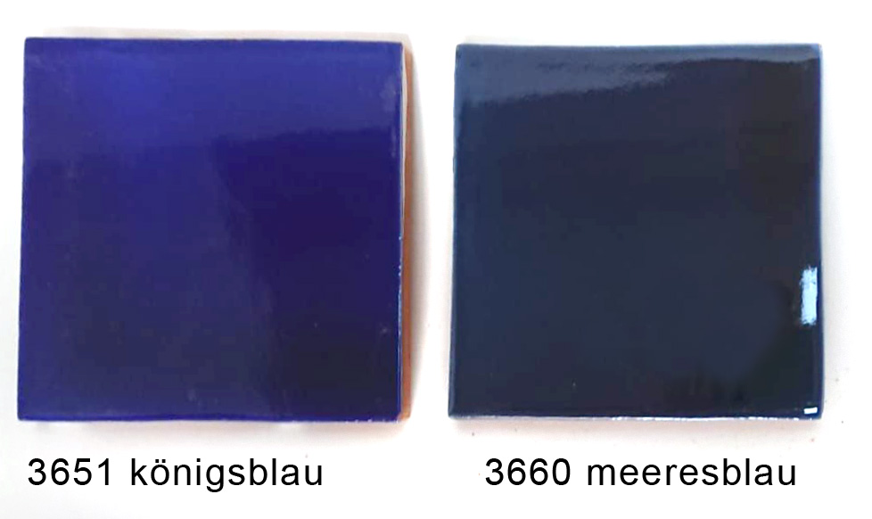Handbemalte Fliese 10x10 - Meeresblau