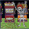 Relief-Fliese 15x15 - Jackpot Spieler Skelett