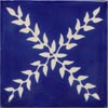 Handbemalte Fliese 10x10 - Arbor fondo azul