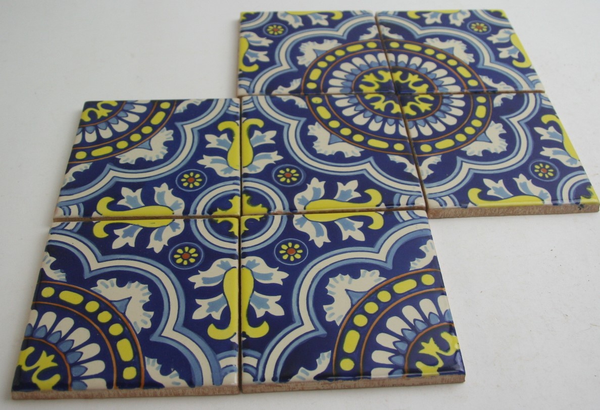 Fliesenset Cuarteto - Uno Rosario Especial - 4 Stück je 11x11cm