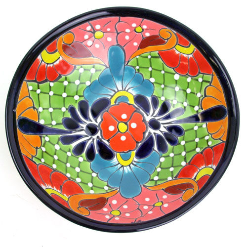 71-01-04L - Schale groß Talavera, handbemalt, hellgrün