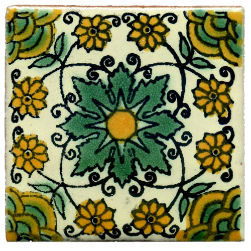 9-13-87 - Handbemalte Fliese 5x5 - Copo de Nieve