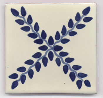 5-2-33-135 - Handbemalte Fliese 10x10 - Arbor azul