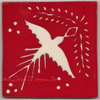 5-2-20-08 - Relief-Serie 10x10 Paloma fondo rojo