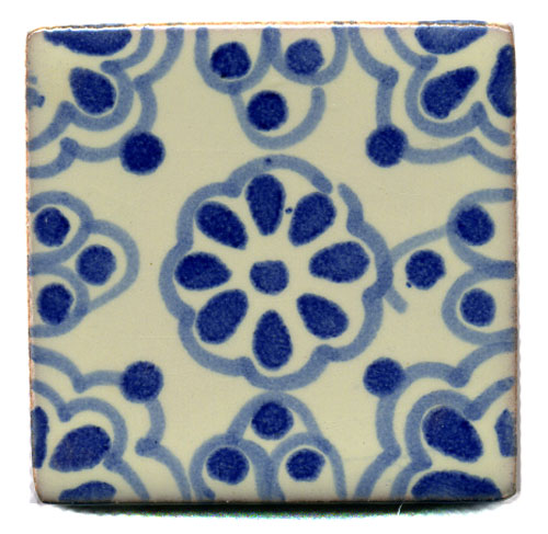 5-2-3001k - Handbemalte Fliese 5x5, Lace azul
