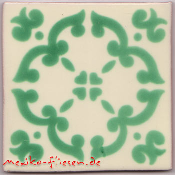 5-2-33-115 - Handbemalte Fliese 10x10 - Barocco verde