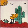 Handbemalte Fliese 5x5 - Siesta blanca