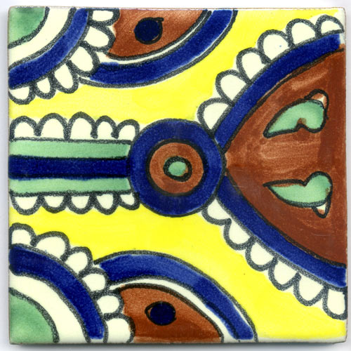 5-2-33-68 - Handbemalte Fliese 10x10 - Indian