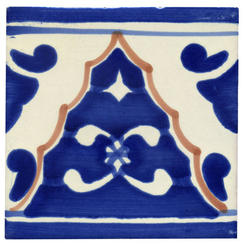 5-2-33-44 - Handbemalte Fliese 10x10 - Bordüre Sierra