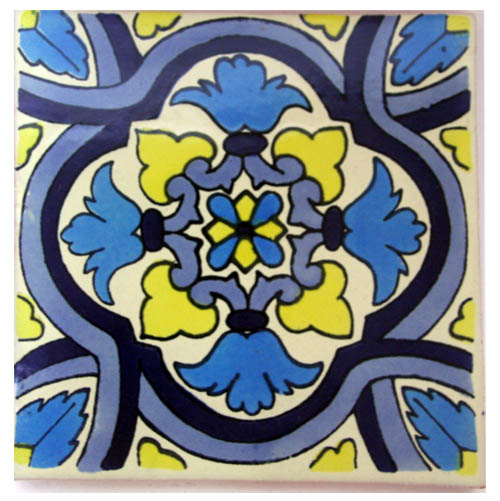 9-22-99 - Handbemalte Fliese 15x15 - Resino